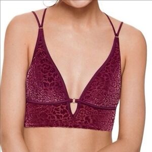 Victoria`s Secret‎ Pink Lightly Lined Bralette Velvet Size Large Vamp Red